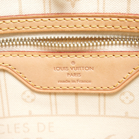 LOUIS VUITTON Damier Azur Neverfull MM Tote Bag Shoulder Bag white WS27342