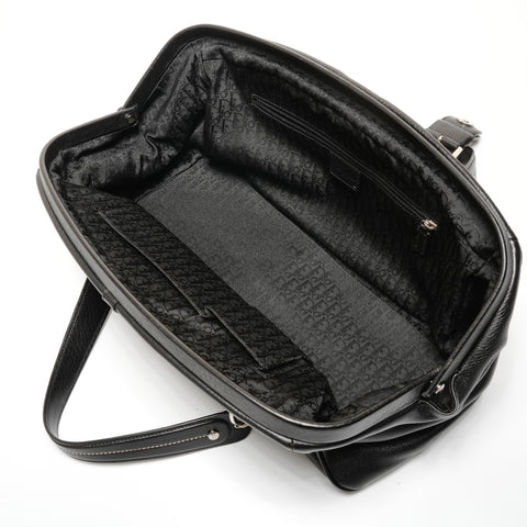 Christian Dior Leather Gaucho Bowling Bag Boston bag black WS27343
