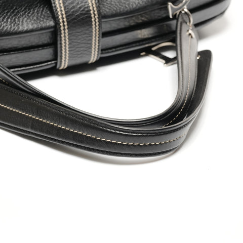 Christian Dior Leather Gaucho Bowling Bag Boston bag black WS27343