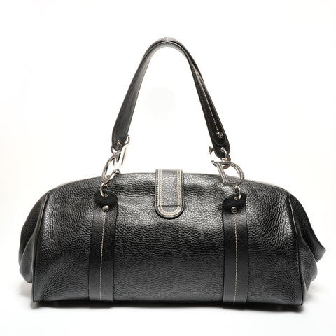 Christian Dior Leather Gaucho Bowling Bag Boston bag black WS27343