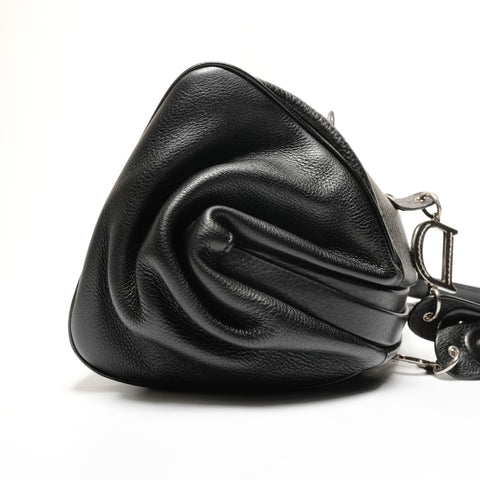 Christian Dior Leather Gaucho Bowling Bag Boston bag black WS27343