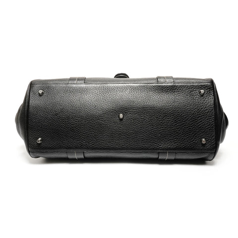 Christian Dior Leather Gaucho Bowling Bag Boston bag black WS27343