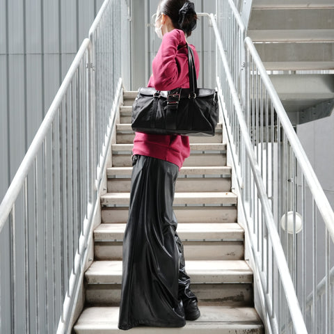 PRADA Nylon Leather Baguette One Belt Shoulder Bag black WS27344