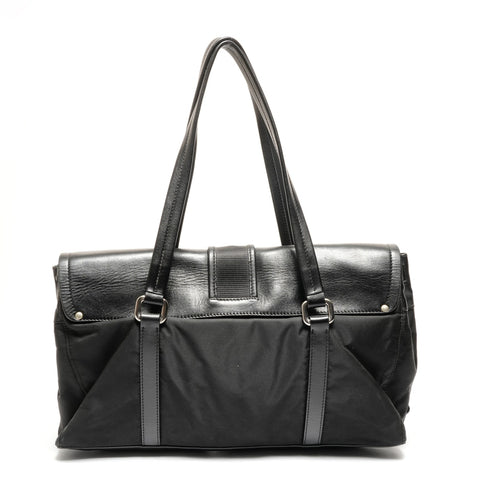 PRADA Nylon Leather Baguette One Belt Shoulder Bag black WS27344