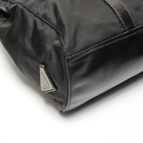 PRADA Nylon Leather Baguette One Belt Shoulder Bag black WS27344