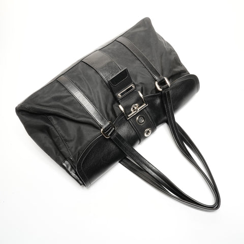 PRADA Nylon Leather Baguette One Belt Shoulder Bag black WS27344