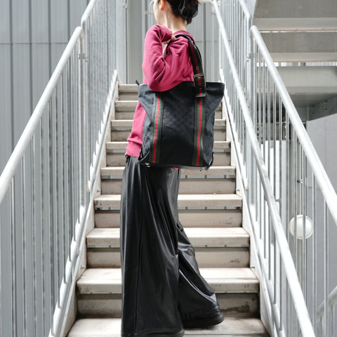 GUCCI GG Canvas Sherry Tote Bag black WS27349