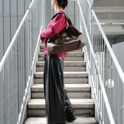 LOUIS VUITTON Damier Sistine GM N41540 made in 2009 Shoulder Bag Brown WS27352