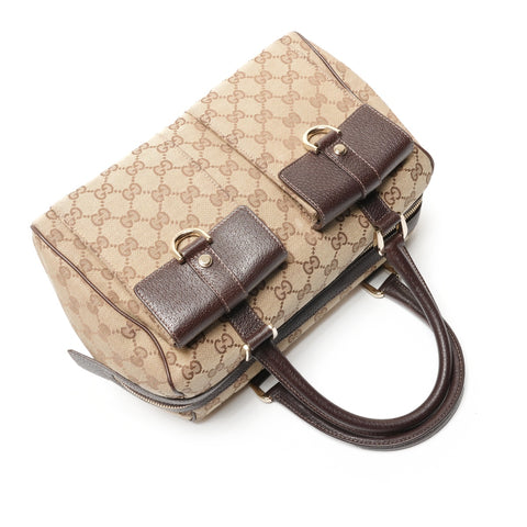 GUCCI GG Canvas Handbag Bowling Bag Boston bag beige WS27353