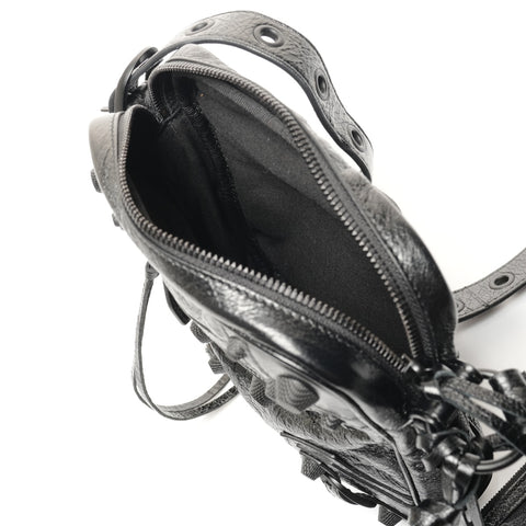 BALENCIAGA Leather Le Cagoule crossbody bag Shoulder Bag black WS27355