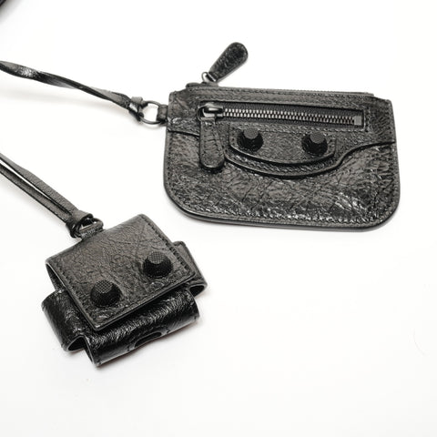 BALENCIAGA Leather Le Cagoule crossbody bag Shoulder Bag black WS27355