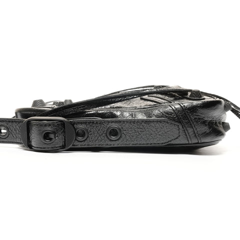 BALENCIAGA Leather Le Cagoule crossbody bag Shoulder Bag black WS27355