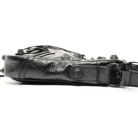 BALENCIAGA Leather Le Cagoule crossbody bag Shoulder Bag black WS27355