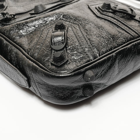 BALENCIAGA Leather Le Cagoule crossbody bag Shoulder Bag black WS27355