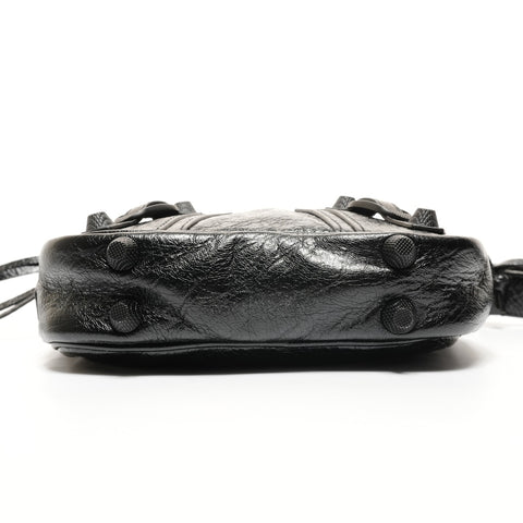 BALENCIAGA Leather Le Cagoule crossbody bag Shoulder Bag black WS27355