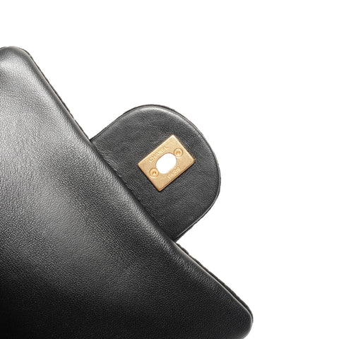 CHANEL 2022-2025 Velour Mini Boston Bag (2-Wege) Umhängetasche schwarz WS27357