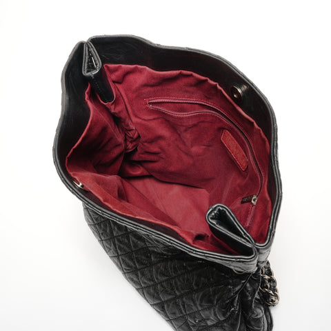 CHANEL One Belt Leather Chain Flap 13 Series 2009-2010 Shoulder Bag black WS27358