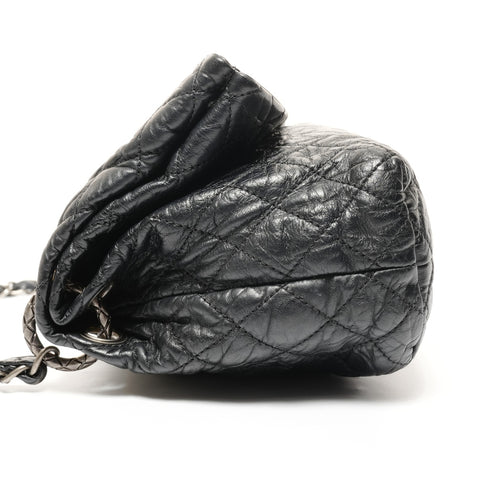 CHANEL One Belt Leather Chain Flap 13 Series 2009-2010 Shoulder Bag black WS27358