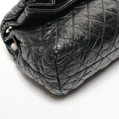 CHANEL One Belt Leather Chain Flap 13 Series 2009-2010 Shoulder Bag black WS27358