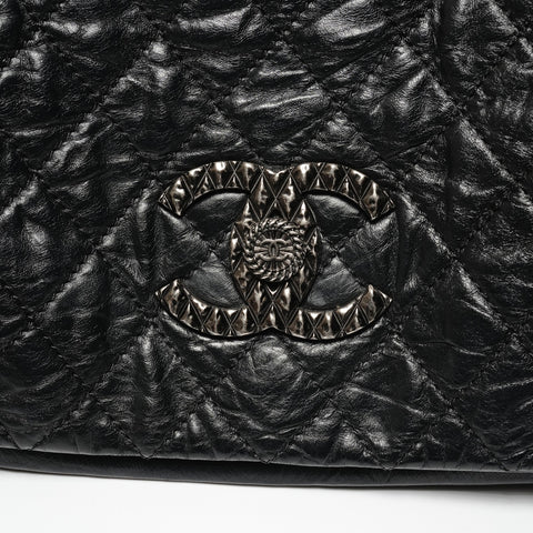 CHANEL One Belt Leather Chain Flap 13 Series 2009-2010 Shoulder Bag black WS27358