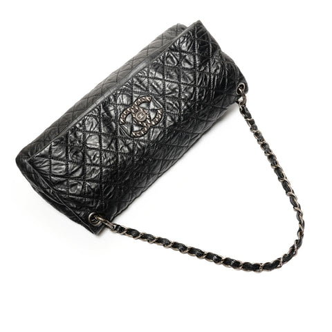 CHANEL One Belt Leather Chain Flap 13 Series 2009-2010 Shoulder Bag black WS27358