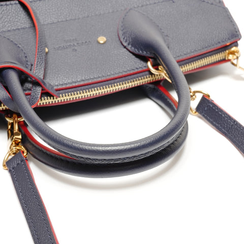 LOUIS VUITTON M42817 Monogram Empreinte Pont Neuf MM 2016 Handbag Navy WS27361