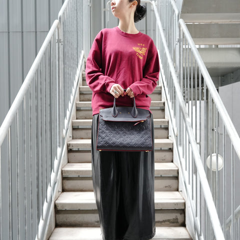 LOUIS VUITTON M42817 Monogram Empreinte Pont Neuf MM 2016 Handbag Navy WS27361