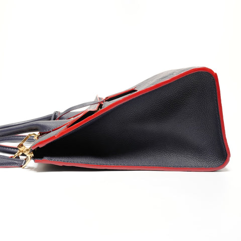 LOUIS VUITTON M42817 Monogram Empreinte Pont Neuf MM 2016 Handbag Navy WS27361