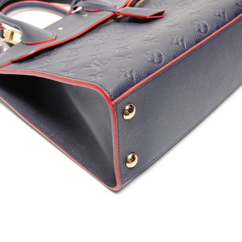 LOUIS VUITTON M42817 Monogram Empreinte Pont Neuf MM 2016 Handbag Navy WS27361
