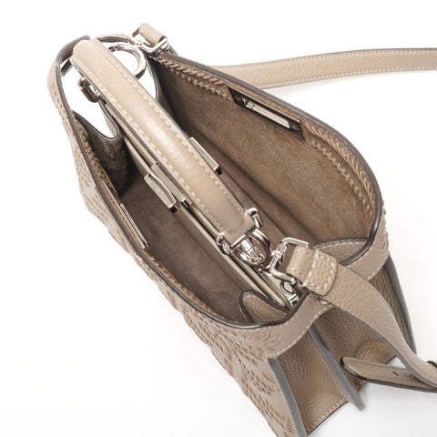 FENDI Peekaboo Selleria Logo Iseeu Small Leather 2-Way Bag Shoulder Bag Brown WS27363