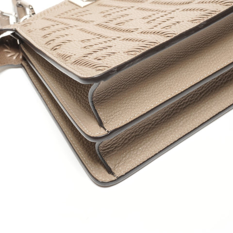 FENDI Peekaboo Selleria Logo Iseeu Small Leather 2-Way Bag Shoulder Bag Brown WS27363