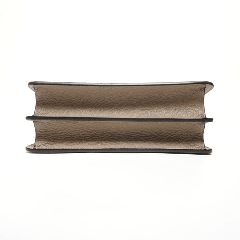 FENDI Peekaboo Selleria Logo Iseeu Small Leather 2-Way Bag Shoulder Bag Brown WS27363