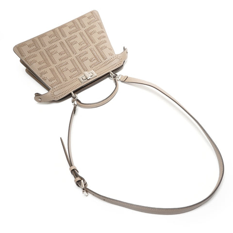 FENDI Peekaboo Selleria Logo Iseeu Small Leather 2-Way Bag Shoulder Bag Brown WS27363