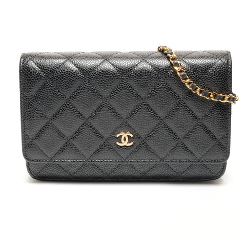 CHANEL Classic Chain Wallet Matelasse Caviar Skin 28 Series 2019 Shoulder Bag black WS27365