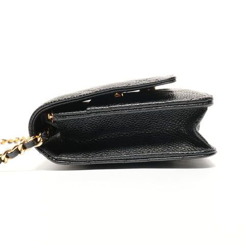 CHANEL Classic Chain Wallet Matelasse Caviar Skin 28 Series 2019 Shoulder Bag black WS27365