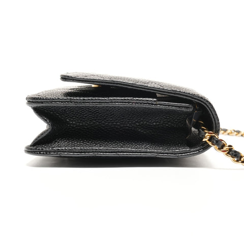 CHANEL Classic Chain Wallet Matelasse Caviar Skin 28 Series 2019 Shoulder Bag black WS27365