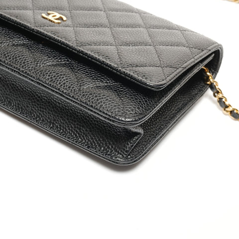 CHANEL Classic Chain Wallet Matelasse Caviar Skin 28 Series 2019 Shoulder Bag black WS27365