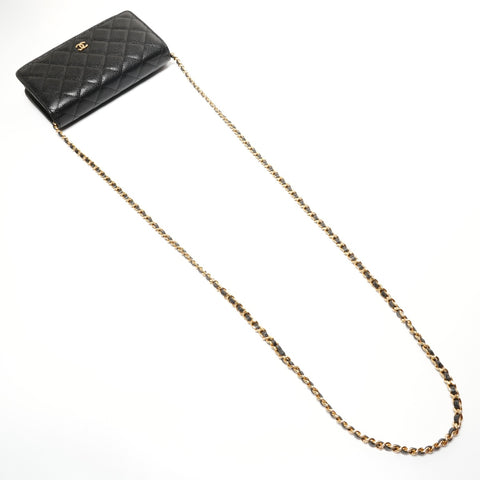 CHANEL Classic Chain Wallet Matelasse Caviar Skin 28 Series 2019 Shoulder Bag black WS27365