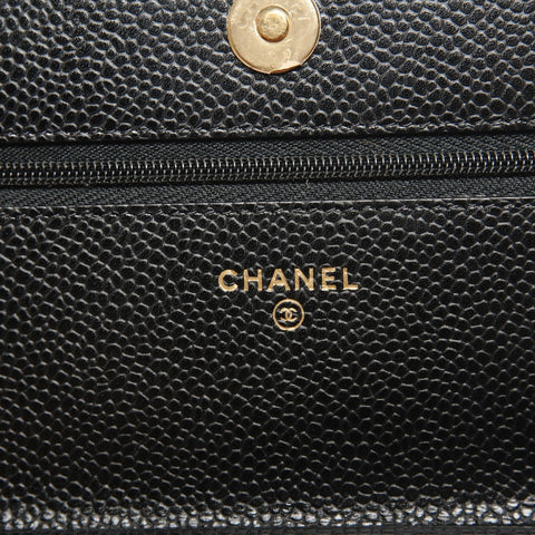 CHANEL Classic Chain Wallet Matelasse Caviar Skin 28 Series 2019 Shoulder Bag black WS27365