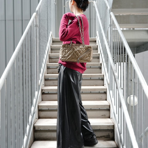 CHANEL Cambon Line Metallic Chain 2006-2008 No. 11 Shoulder Bag gold WS27366