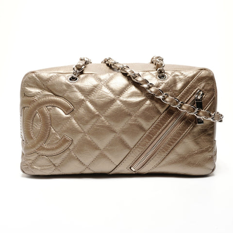 CHANEL Cambon Line Metallic Chain 2006-2008 No. 11 Shoulder Bag gold WS27366