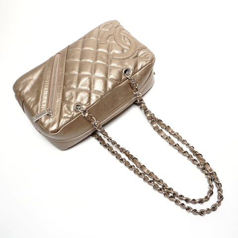 CHANEL Cambon Line Metallic Chain 2006-2008 No. 11 Shoulder Bag gold WS27366