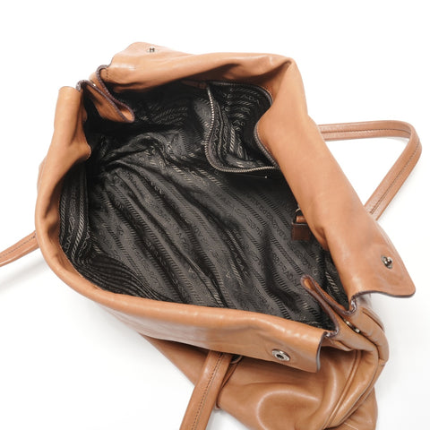 PRADA leather Shoulder Bag Brown WS27367