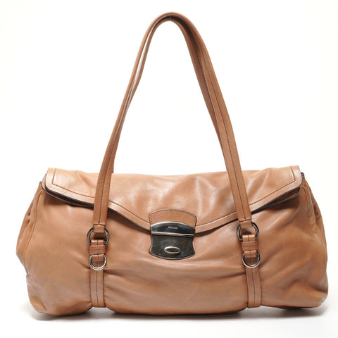 PRADA leather Shoulder Bag Brown WS27367