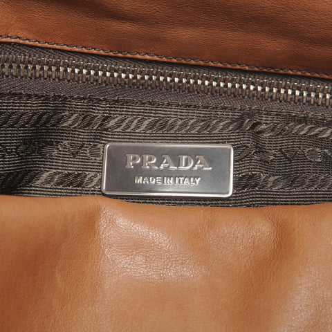 PRADA leather Shoulder Bag Brown WS27367