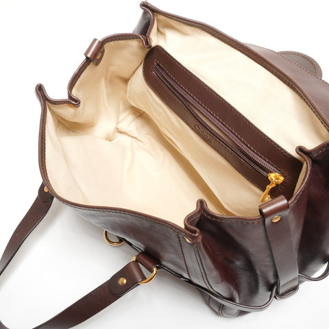 Chloe Kerala leather Boston bag Handbag Brown WS27369