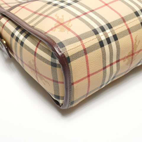 BURBERRY Novacheck PVC Boston bag beige WS27371