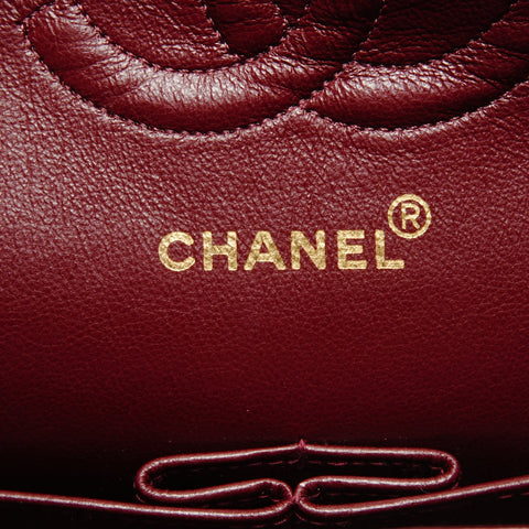 CHANEL Double Flap Matelasse 25 Lambskin Chain No. 1 1989-1991 Shoulder Bag black WS27374