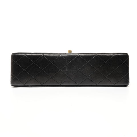 CHANEL Double Flap Matelasse 25 Lambskin Chain No. 1 1989-1991 Shoulder Bag black WS27374