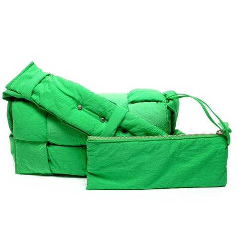 BOTTEGAVENETA Candy Nylon Cassette INTRECCIATO Shoulder Bag green WS27378
